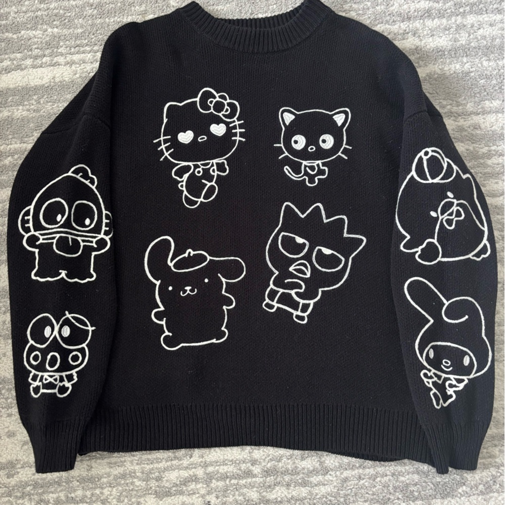Black Sweater with Sanrio character Designs